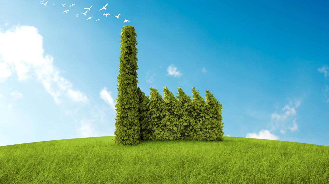 Industrial building with the form of a bush